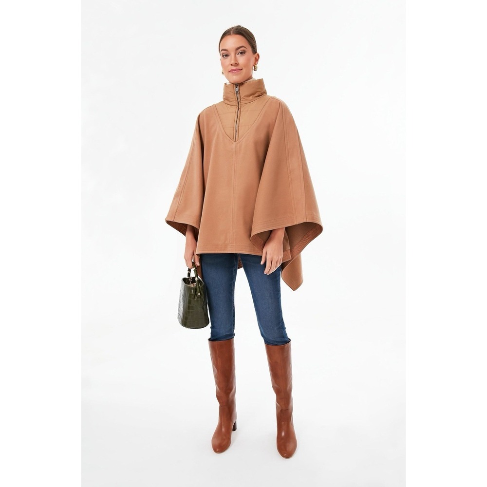 Tuckernuck Women's High Neck Poncho Tan One Size